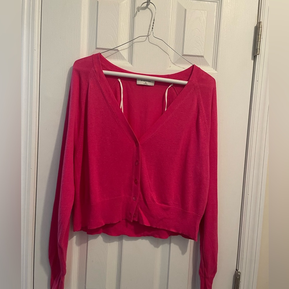 Pink Button-Up Sweater